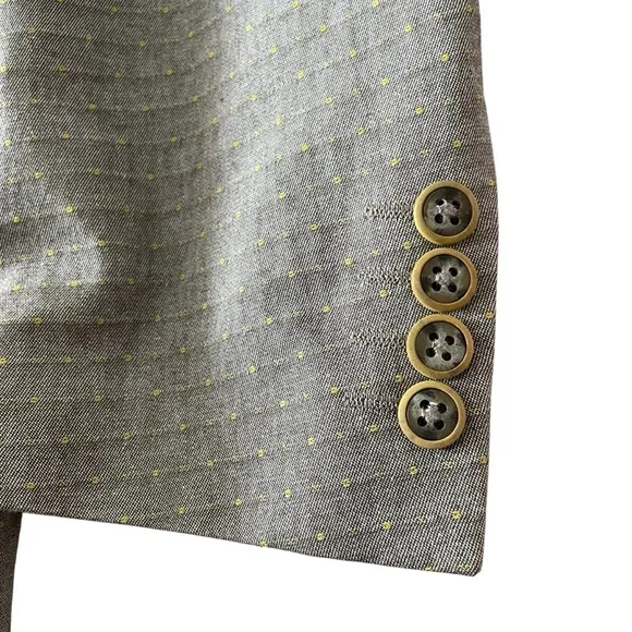 Robert Graham Blazer Sport Jacket Men’s 40 Khaki Beige Tailored Fit Polka Dots